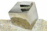 Flawless, Large Pyrite Cube In Matrix - Navajun, Spain #94336-2